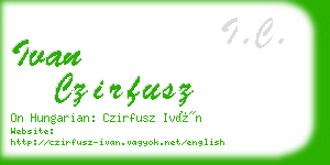 ivan czirfusz business card